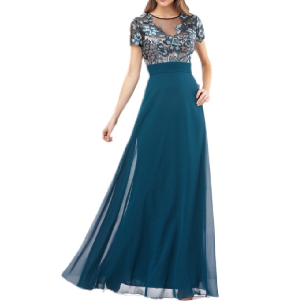 JS Collections Short Sleeve Evening Dress NWT